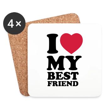 I love my bestfriend - Untersetzer (4er-Set) - Weiß - Vorne