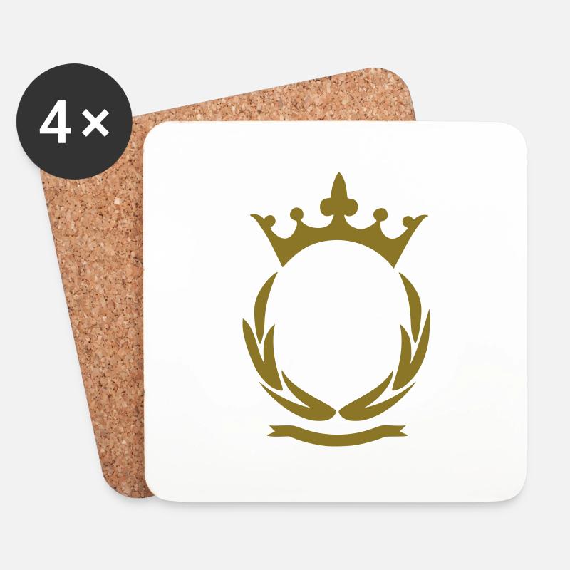 Krone - Untersetzer (4er-Set) - Weiß