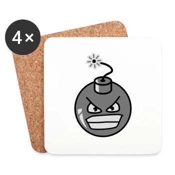 Bomb - Dessous de verre (lot de 4) - blanc - Devant