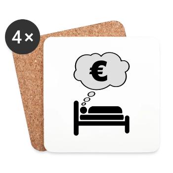Money Dream - Dessous de verre (lot de 4) - blanc - Devant
