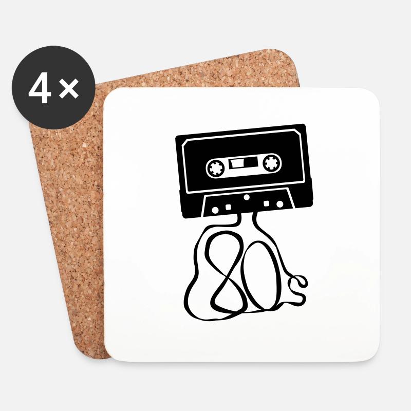 k7 80s - Untersetzer (4er-Set) - Weiß
