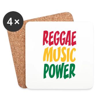 rasta Musikleistung - Untersetzer (4er-Set) - Weiß - Vorne