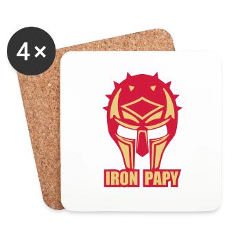 Opa Helm Rüstung Eisenfass ironpapy - Untersetzer (4er-Set) - Weiß - Vorne