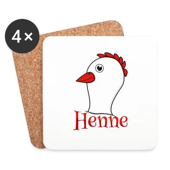 Partner shirt hen - Coasters (set of 4) - white - Front