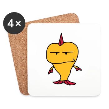 Punk Fish - Coasters (set of 4) - white - Front