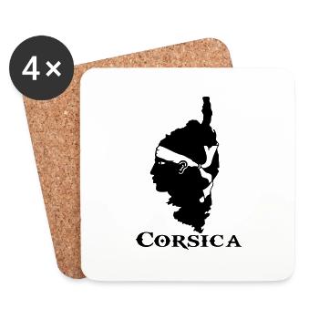 corsica Korsika - Untersetzer (4er-Set) - Weiß - Vorne