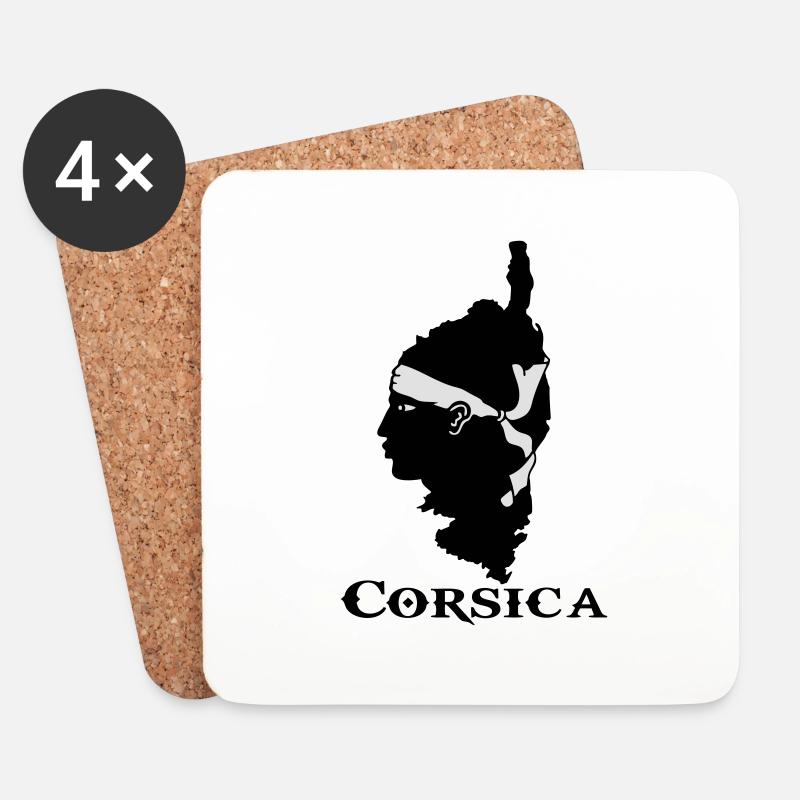 corsica Korsika - Untersetzer (4er-Set) - Weiß