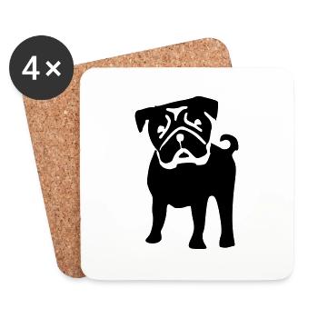 pug - Coasters (set of 4) - white - Front