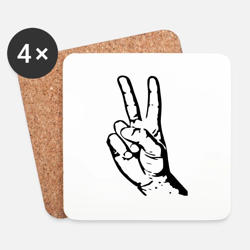 peace - Untersetzer (4er-Set) - Weiß