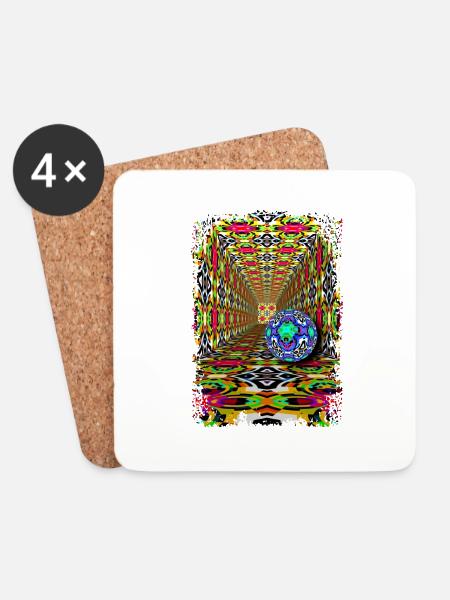 psychedelic kaleidoscope ball - Untersetzer (4er-Set) - Weiß