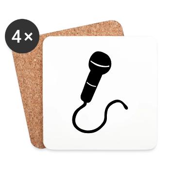 mic Karaoke, - Coasters (set of 4) - white - Front