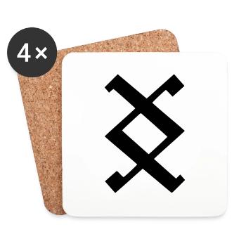 Wikinger Rune - Wo ein Wille ist ist auch ein Weg - Untersetzer (4er-Set) - Weiß - Vorne