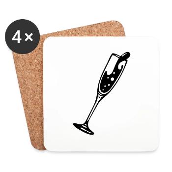 sektglas - Untersetzer (4er-Set) - Weiß - Vorne
