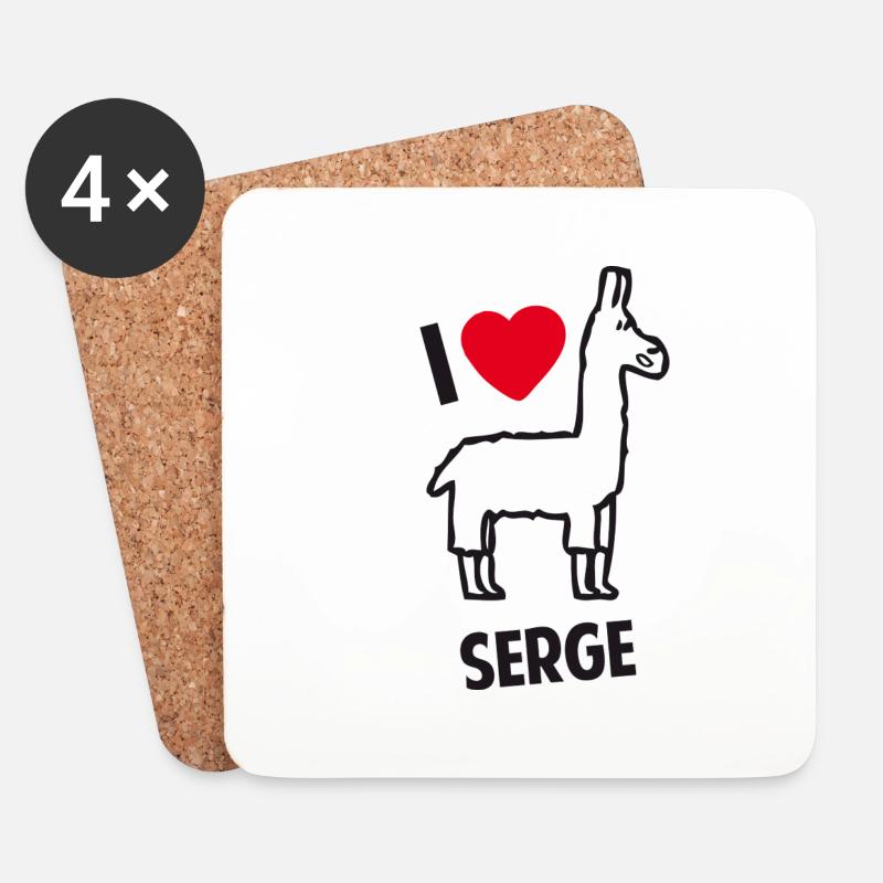 Serge Lama - Untersetzer (4er-Set) - Weiß