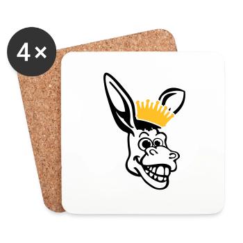 donkey_face_pe2 - Dessous de verre (lot de 4) - blanc - Devant