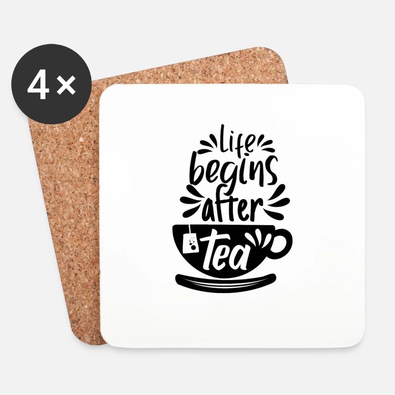 Tee - Untersetzer (4er-Set) - Weiß