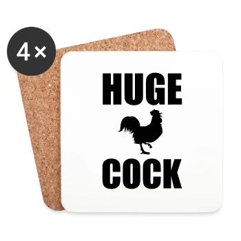 Huge Cock - Untersetzer (4er-Set) - Weiß - Vorne