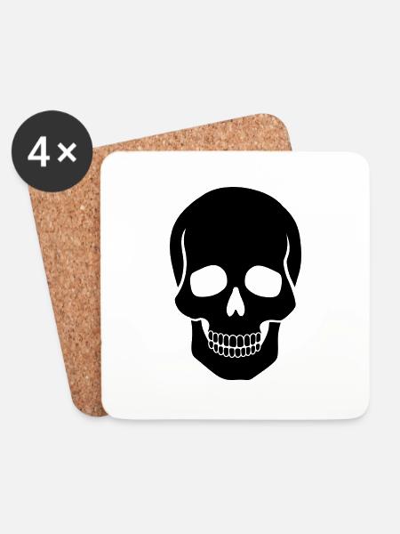 Skull - Untersetzer (4er-Set) - Weiß