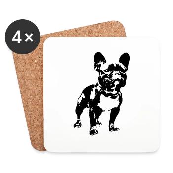 French Bulldog - Untersetzer (4er-Set) - Weiß - Vorne