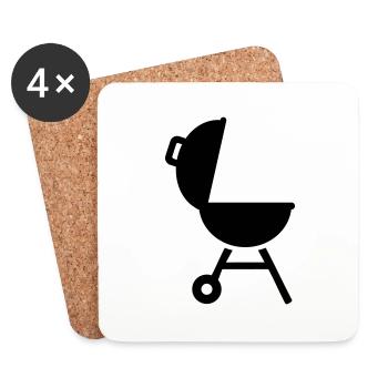 Grill - Dessous de verre (lot de 4) - blanc - Devant