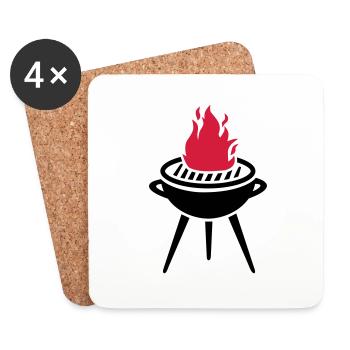Grill - Dessous de verre (lot de 4) - blanc - Devant