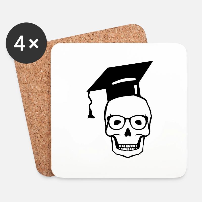 totenkopf_student2 - Coasters (set of 4) - white