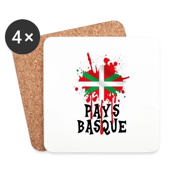 pays basque 09 - Dessous de verre (lot de 4) - blanc - Devant