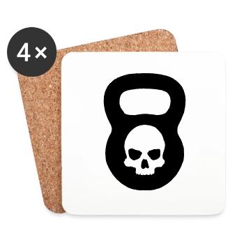 Kettlebell Ghost Black - Untersetzer (4er-Set) - Weiß - Vorne