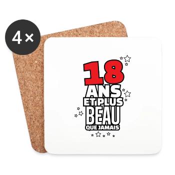 18 ans et plus beau que jamais - Dessous de verre (lot de 4) - blanc - Devant