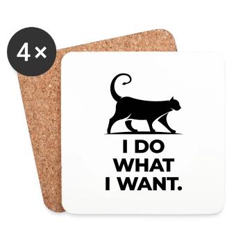 i do what i want - cat mom love - Coasters (set of 4) - white - Front