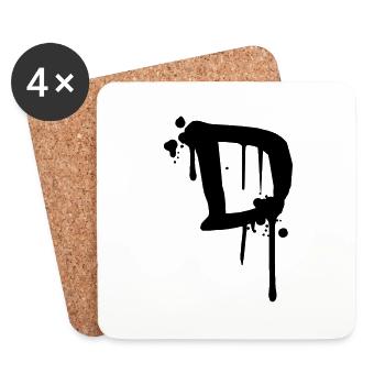 D Graffiti drops Farbklex blood spray - Coasters (set of 4) - white - Front