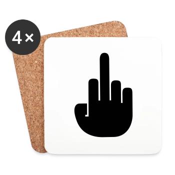 fck_finger_f1 - Untersetzer (4er-Set) - Weiß - Vorne