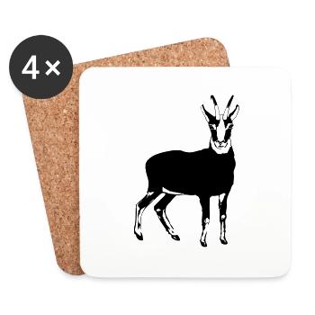Gemse - Dessous de verre (lot de 4) - blanc - Devant