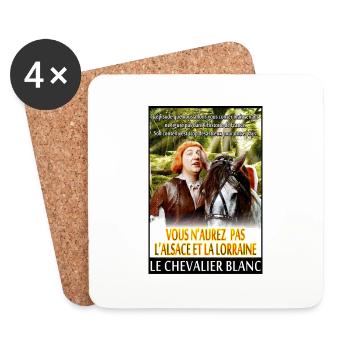 vous n'aurez pas l'alsace et la lorraine coluche - Dessous de verre (lot de 4) - blanc - Devant