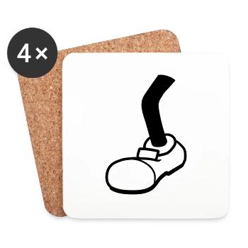 leg comic cartoon foot shoe design clipart stand - Coasters (set of 4) - white - Front
