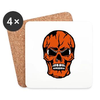 skull skull halloween - Coasters (set of 4) - white - Front