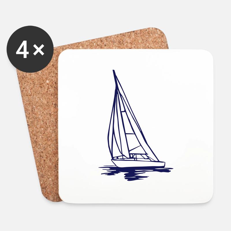 Sailing Boat - Untersetzer (4er-Set) - Weiß