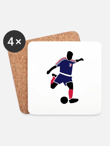 Fussball - Frankreich - Untersetzer (4er-Set) - Weiß