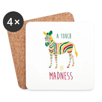 A Touch of Madness - Zebra - Color your Life ! - Untersetzer (4er-Set) - Weiß - Vorne