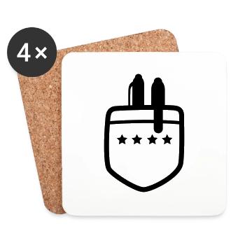 geek - Dessous de verre (lot de 4) - blanc - Devant