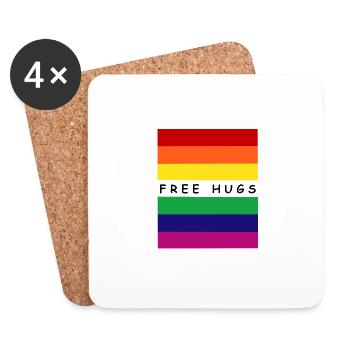 Rainbow Hugs - Untersetzer (4er-Set) - Weiß - Vorne