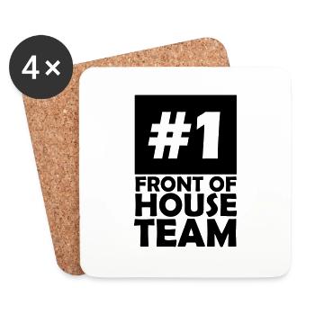 number one front of house team - Coasters (set of 4) - white - Front