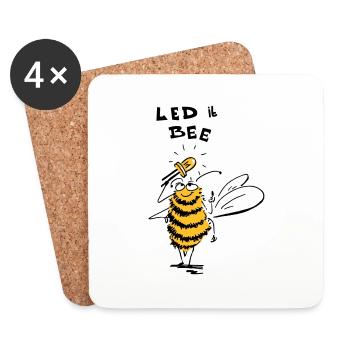 conduit l'abeille - Dessous de verre (lot de 4) - blanc - Devant