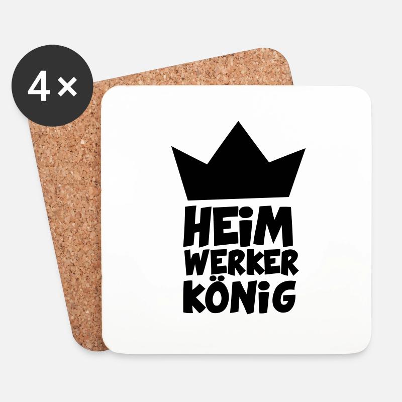 HEIMWERKERKÖNIG - Untersetzer (4er-Set) - Weiß