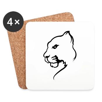 panther_01 - Dessous de verre (lot de 4) - blanc - Devant