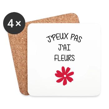 Florist / Flower / Floristin / Fleur / Fleuriste - Coasters (set of 4) - white - Front