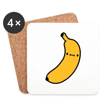 kleine suesse banane mit - Untersetzer (4er-Set) - Weiß - Vorne
