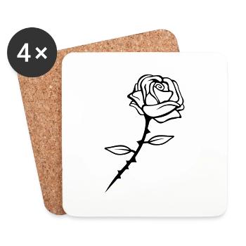 rose flower design - Untersetzer (4er-Set) - Weiß - Vorne