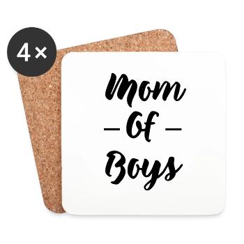 Mom of boys - Coasters (set of 4) - white - Front