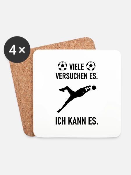 Ich kann es als Fußball Torwart - Untersetzer (4er-Set) - Weiß